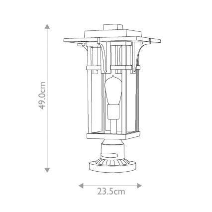 Hinkley - Lampe d'extérieur MANHATTAN 1xE27/100W/230V IP44 noire