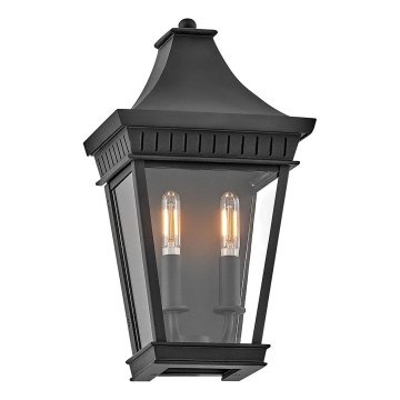 Hinkley - Outdoor-Wandleuchte CHAPEL HILL 2xE14/40W/230V IP44 schwarz