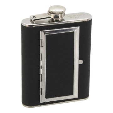 Hip flask mit cigar Tasche 175 ml schwarz