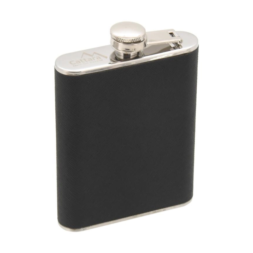 Hip flask mit cigar Tasche 175 ml schwarz