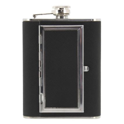 Hip flask mit cigar Tasche 175 ml schwarz