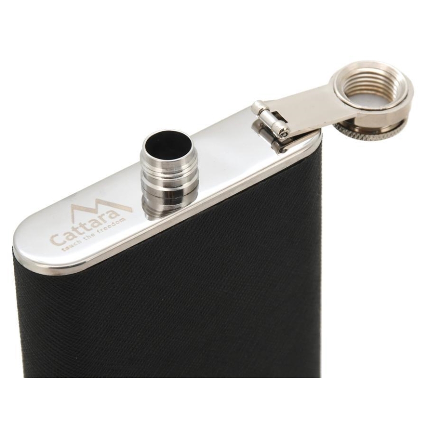 Hip flask mit cigar Tasche 175 ml schwarz