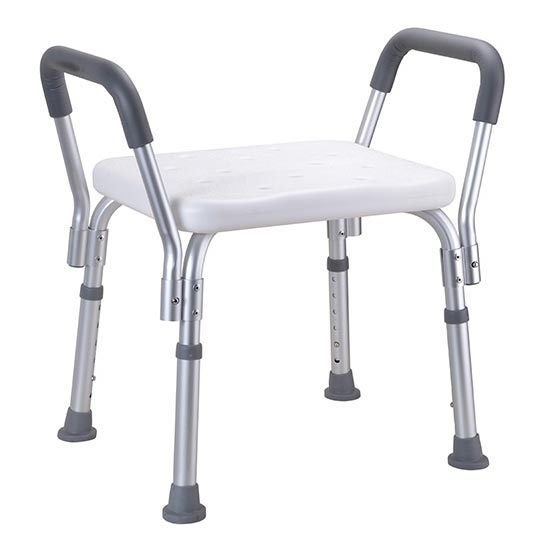 Hocker 55,5x56 cm silber/weiß