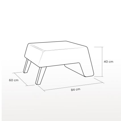 Hocker KATE 40x84 cm rot