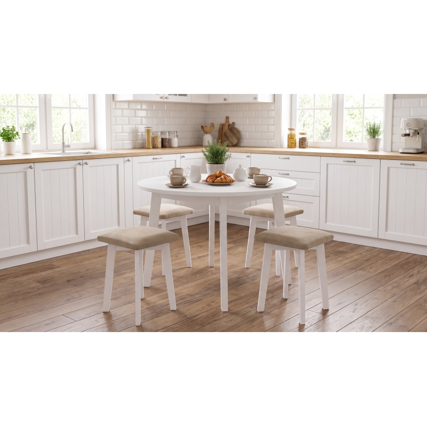 Hocker LUBE 36x36 cm weiß/beige