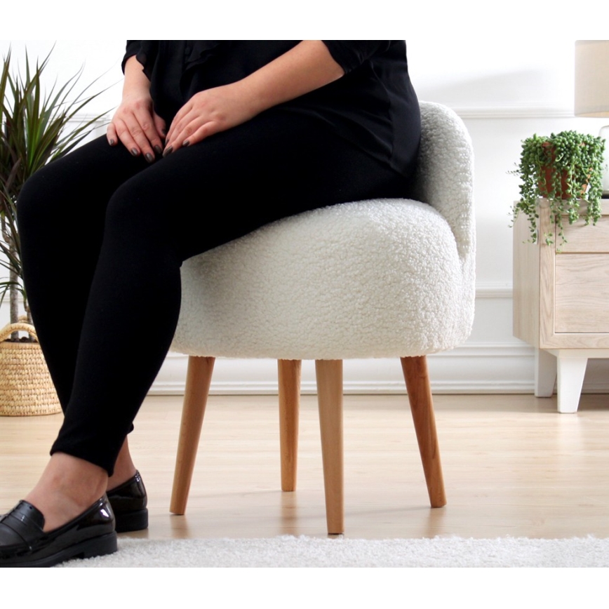 Hocker MIKI Ø 46 cm weiß