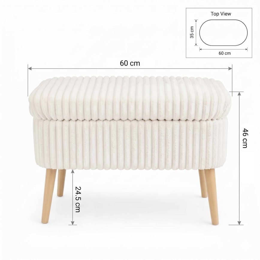 Hocker MOLIS 35x60 cm, weiß