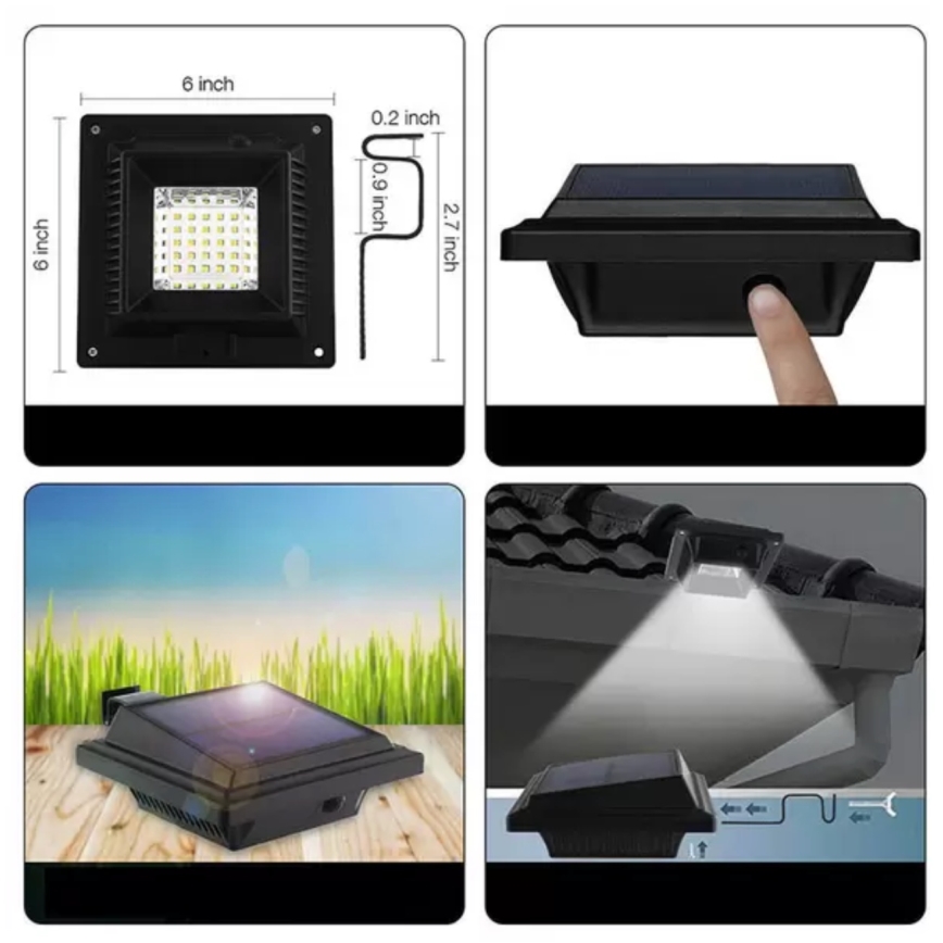 HÖFFTECH - Lampada solare da parete a LED con sensore di movimento e crepuscolare, LED/3,7V 2000 mAh IP65
