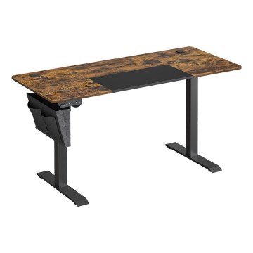 Höhenverstellbarer Schreibtisch SOLEA-X Braun/Schwarz