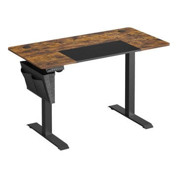 Höhenverstellbarer Schreibtisch SOLEA-X braun/schwarz