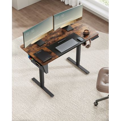 Höhenverstellbarer Schreibtisch SOLEA-X braun/schwarz