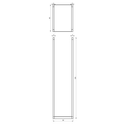 Holz-Metallständer 120x40 cm schwarz