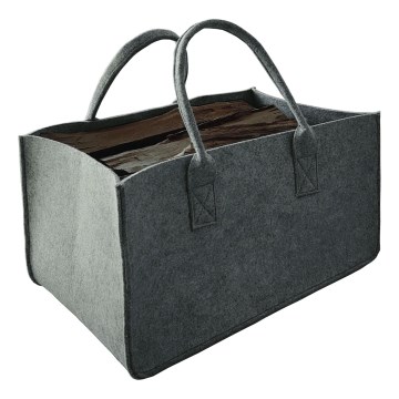 Holzkorb aus Filz mit Griffen 27x50 cm grau