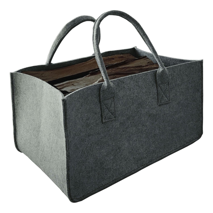 Holzkorb aus Filz mit Griffen 27x50 cm grau