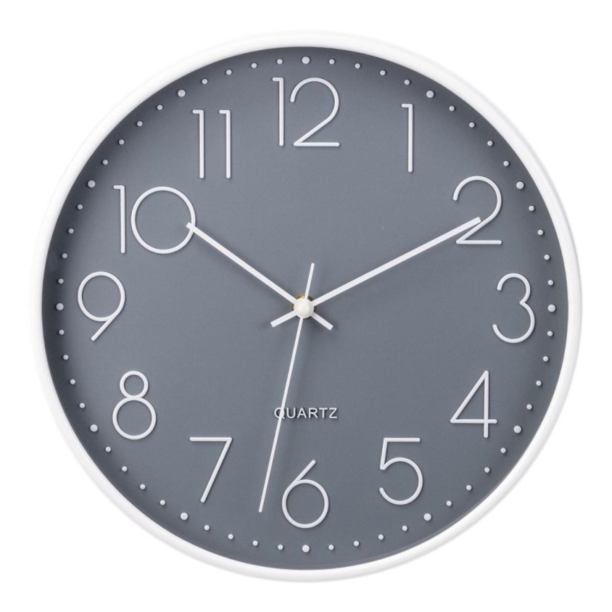 Horloge murale 1 pile AA 29 cm gris/blanc