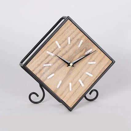 Horloge murale 1x AA 21,5 x 22 cm beige/noir