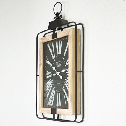 Horloge murale 1xAA 76x46 beige/noir
