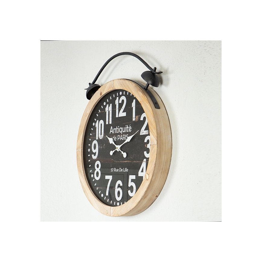 Horloge murale 1xAA d. 50 cm beige/noir