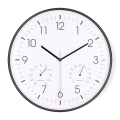 Horloge murale avec thermomètre et hygromètre Ø 30,5 cm, 1 pile AA, noire