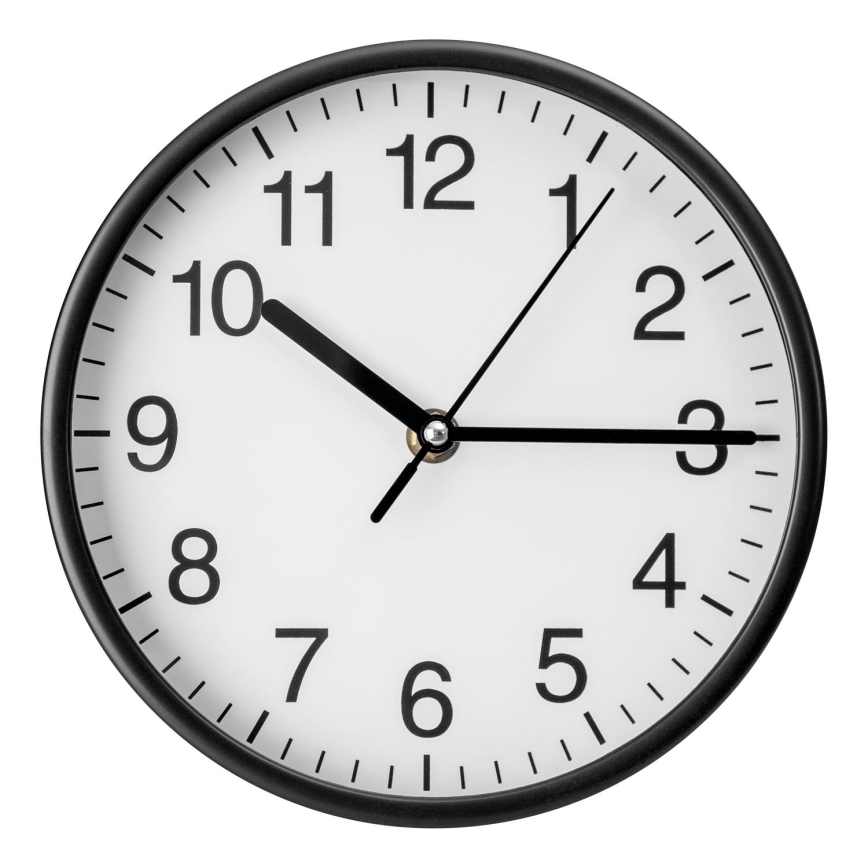 Horloge murale d. 20 cm 1xAA noir/blanc