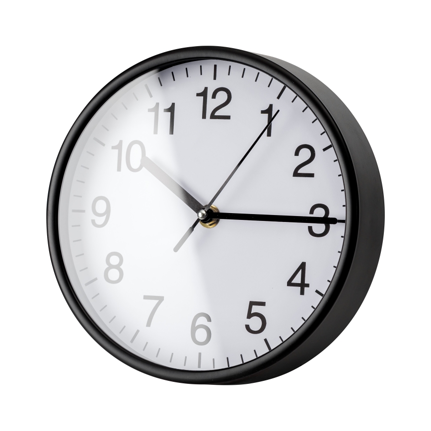 Horloge murale d. 20 cm 1xAA noir/blanc