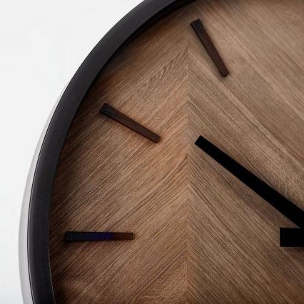 Horloge murale d. 30 cm 1xAA noir/marron