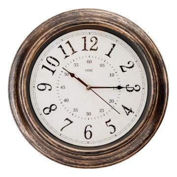 Horloge murale d. 40 cm 1xAA bronze/blanc