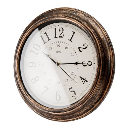 Horloge murale d. 40 cm 1xAA bronze/blanc