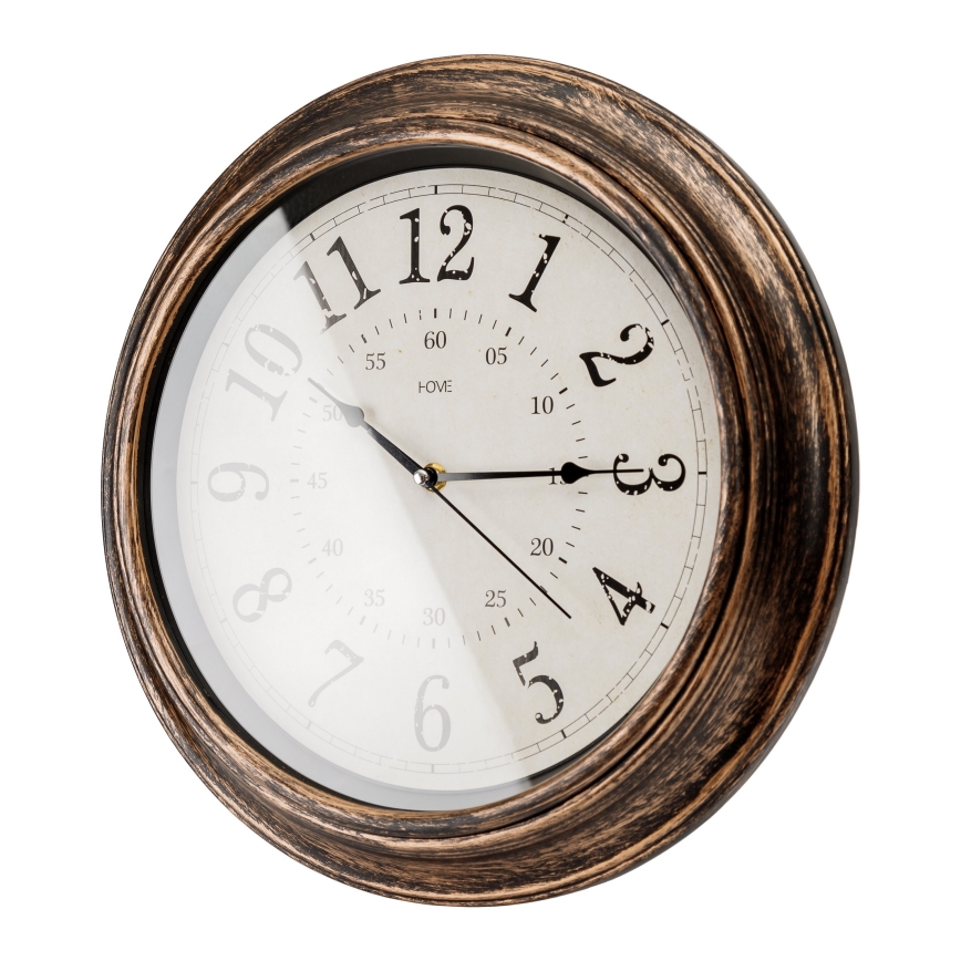 Horloge murale d. 40 cm 1xAA bronze/blanc
