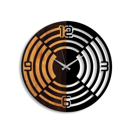 Horloge murale d. 56 cm 1xAA bois/métal