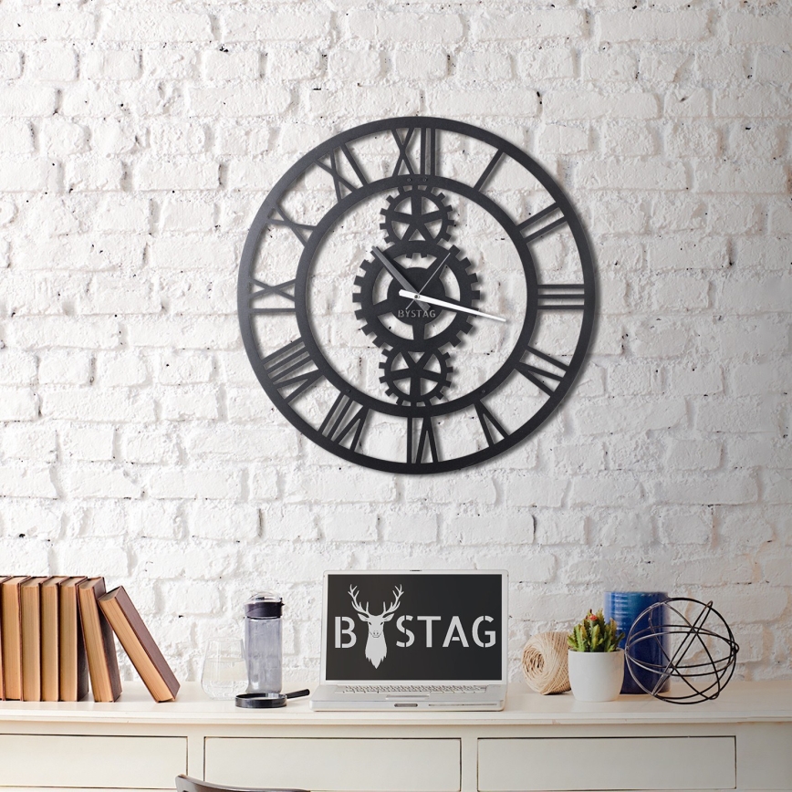 Horloge murale d. 70 cm 1xAA noir