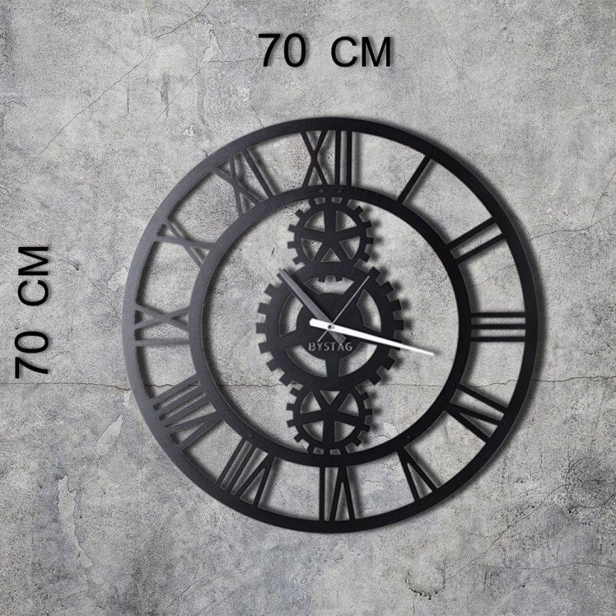 Horloge murale d. 70 cm 1xAA noir