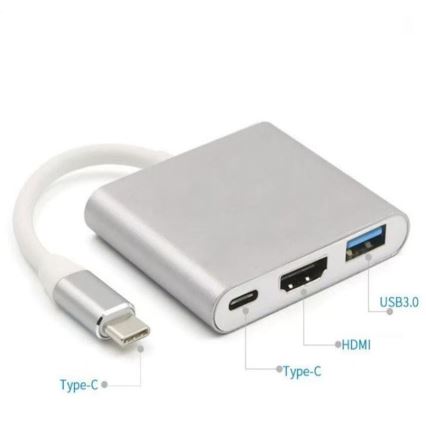 Hub USB-C 3-in-1 con Power Delivery 100W e HDMI 4K