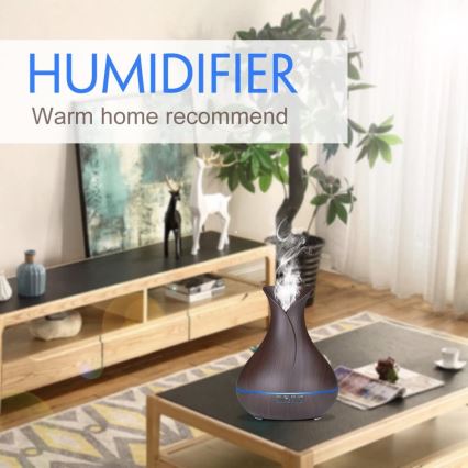 Humidificateur et ioniseur d'air LED RGB 400 ml