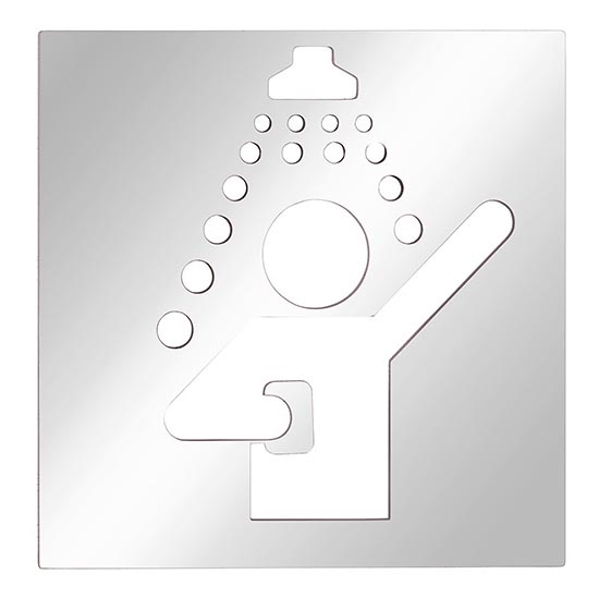 Icona Doccia 12x12 cm acciaio inossidabile/argento