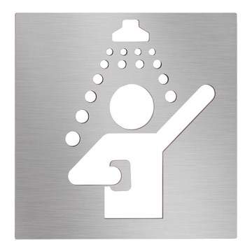 Icona Doccia 12x12 cm, acciaio inossidabile/argento