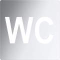 Icona WC 12x12 cm in acciaio inossidabile/argento