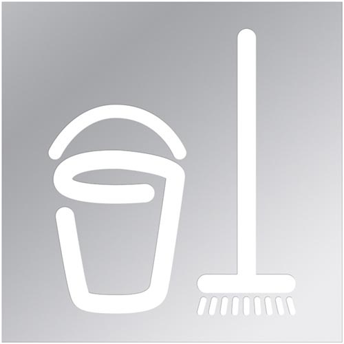 Icône - Local de nettoyage 12x12 cm acier inoxydable/argenté