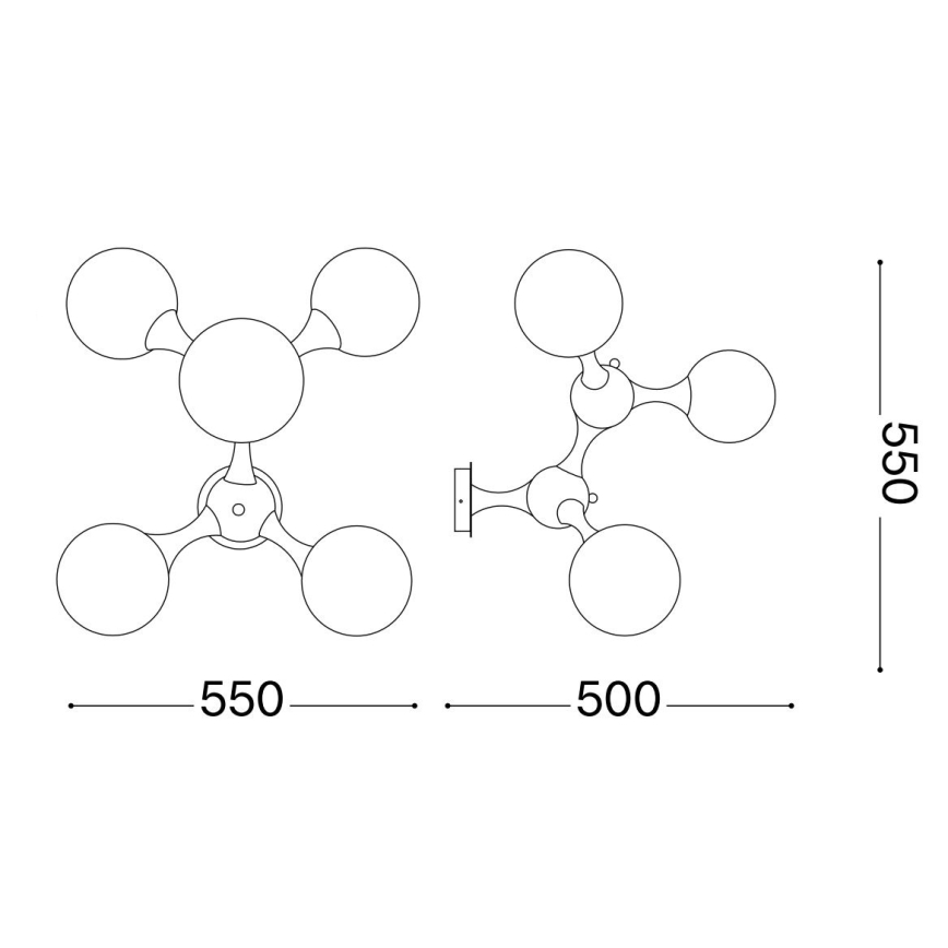 Ideal Lux - Anbauleuchte NODI 5xE14/28W/230V glänzendes Chrom