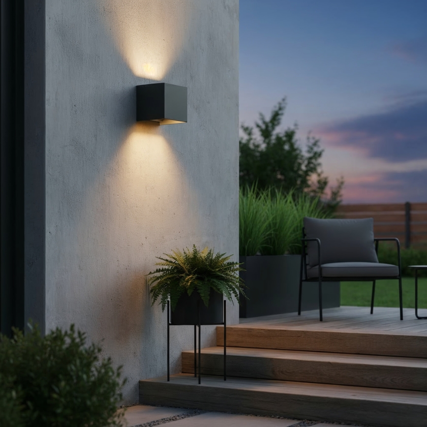 Ideal Lux - Applique a LED da esterno ATOM LED/12W/230V CRI 90 IP54 antracite