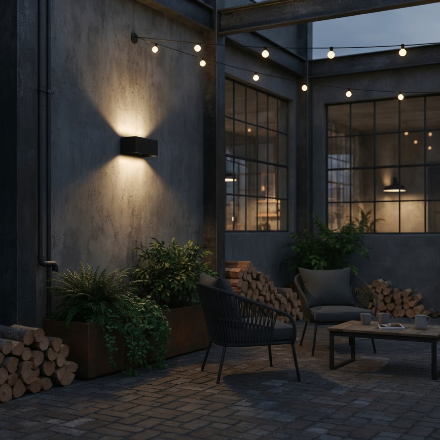 Ideal Lux - Applique a LED da esterno ATOM LED/25W/230V CRI 90 IP54 nero