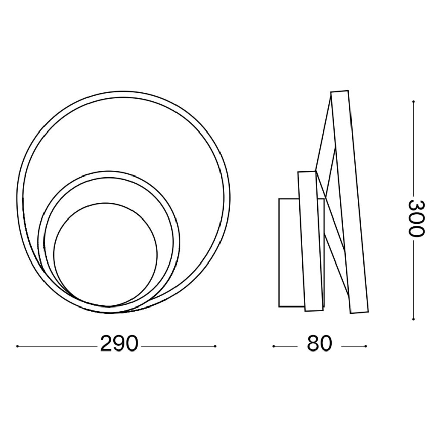 Ideal Lux - Applique a LED dimmerabile OZ LED/28W/230V CRI 90 nero