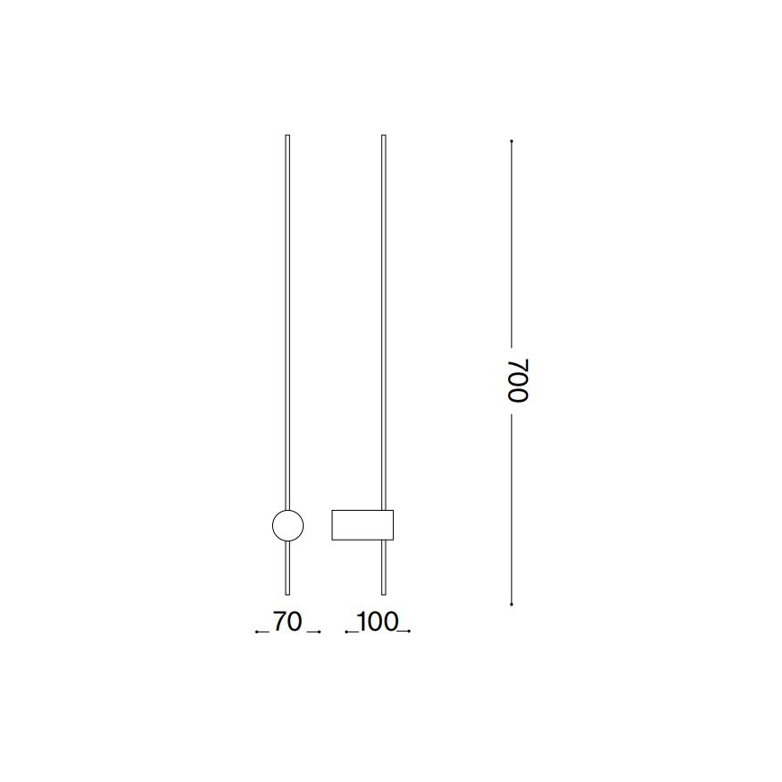Ideal Lux - Applique a LED ESSENCE LED/12W/230V 3000K 70 cm CRI 90 bianco