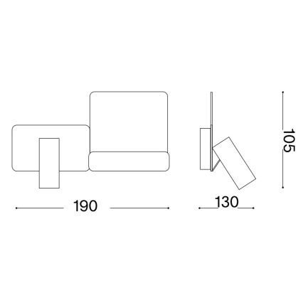 Ideal Lux - Applique a LED KOMODO LED/4,5W/230V USB CRI 90 nero