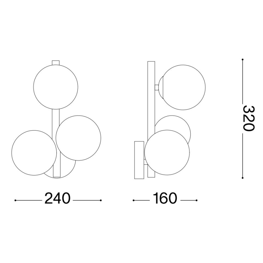 Ideal Lux - Applique a LED PERLAGE 3xG9/3W/230V oro/fumé