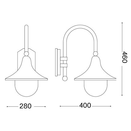 Ideal Lux - Applique da esterno CIMA 1xE27/52W/230V IP43 marrone