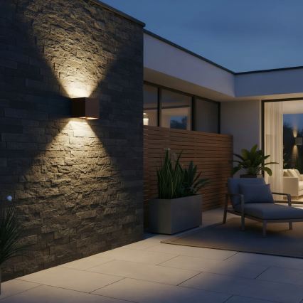 Ideal Lux - Applique da esterno LED ATOM LED/12W/230V CRI 90 IP54 marrone