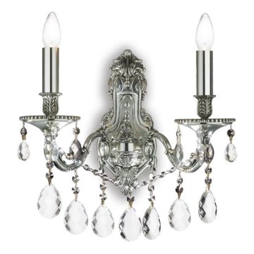 Ideal Lux - Applique di cristallo GIOCONDA 2xE14/40W/230V argento