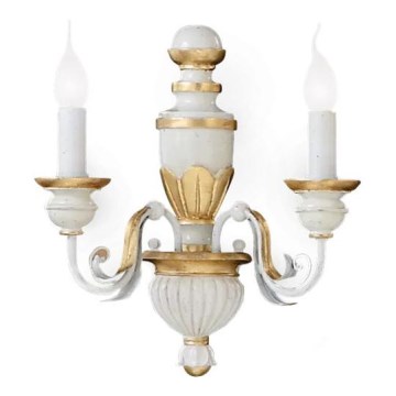 Ideal Lux - Applique FIRENZE 2xE14/40W/230V bianco/oro