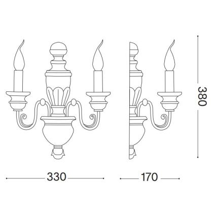 Ideal Lux - Applique FIRENZE 2xE14/40W/230V oro